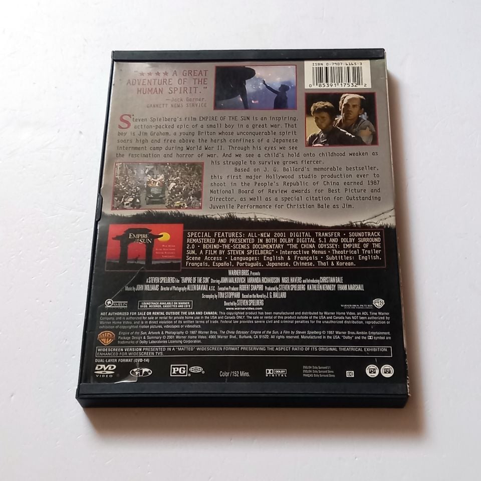 EMPIRE OF THE SUN - JOHN MALKOVICH, CHRISTIAN BALE - YÖN.: STEVEN SPIELBERG - DVD SNAPCASE 1.BÖLGE TÜRKÇE ALTYAZI YOKTUR 2.EL