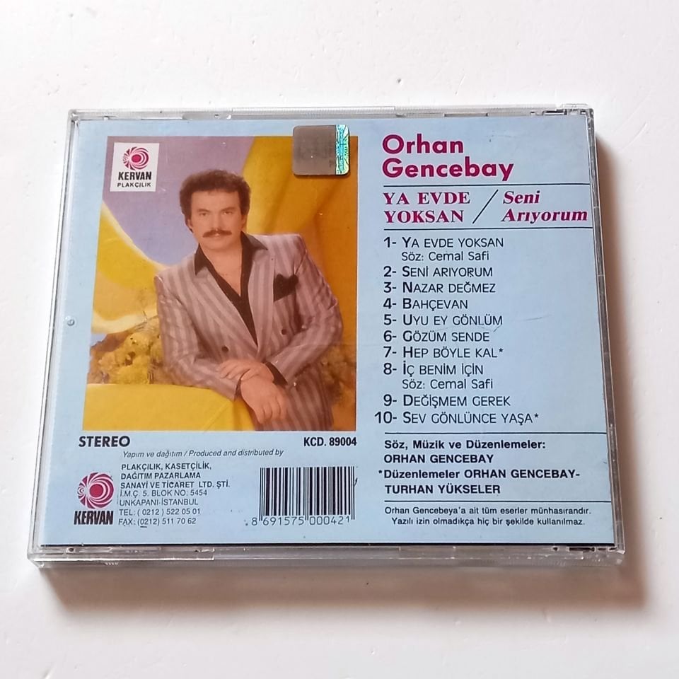 ORHAN GENCEBAY - YA EVDE YOKSAN / SENİ ARIYORUM - CD KERVAN PLAKÇILIK 2.EL