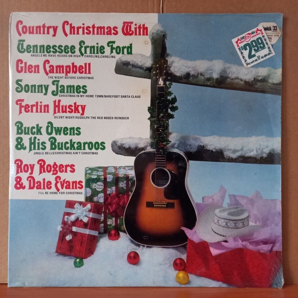 COUNTRY CHRISTMAS / TENNESSEE ERNIE FORD, GLEN CAMPBELL, SONNY JAMES, FERLIN HUSKY, BUCK OWENS, ROY ROGERS - LP DÖNEM BASKISI SIFIR PLAK