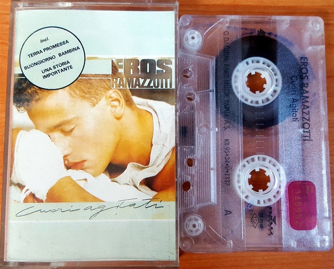 EROS RAMAZZOTTI - CUORI AGITATI (1995) RAKS CASSETTE MADE IN TURKEY ''USED''