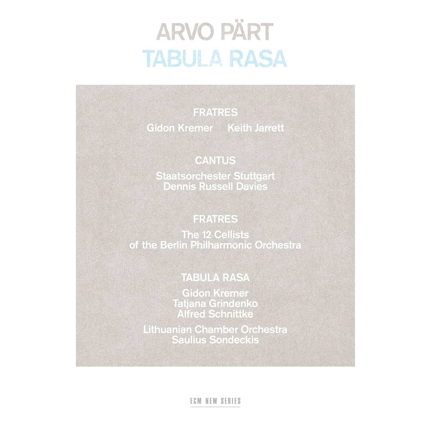 ARVO PART - TABULA RASA , FRATRES , CANTUS ... / GIDON KREMER KEITH JARRETT (1984) - LP ECM RECORDS ECM NEW SERIES 2024 EDITION SIFIR PLAK