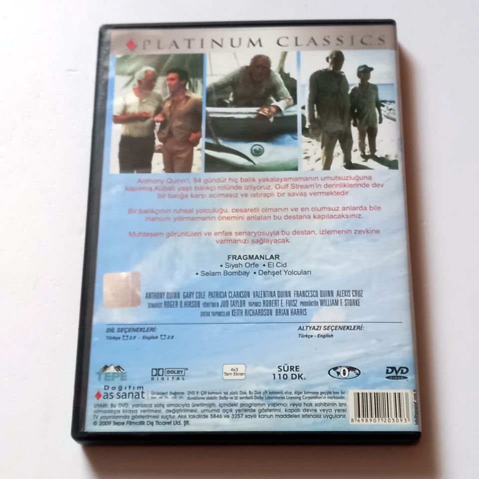 İHTİYAR ADAM VE DENİZ - THE OLD MAN AND THE SEA - ANTHONY QUINN, YÖN.: JUDD TAYLOR - DVD 2.EL