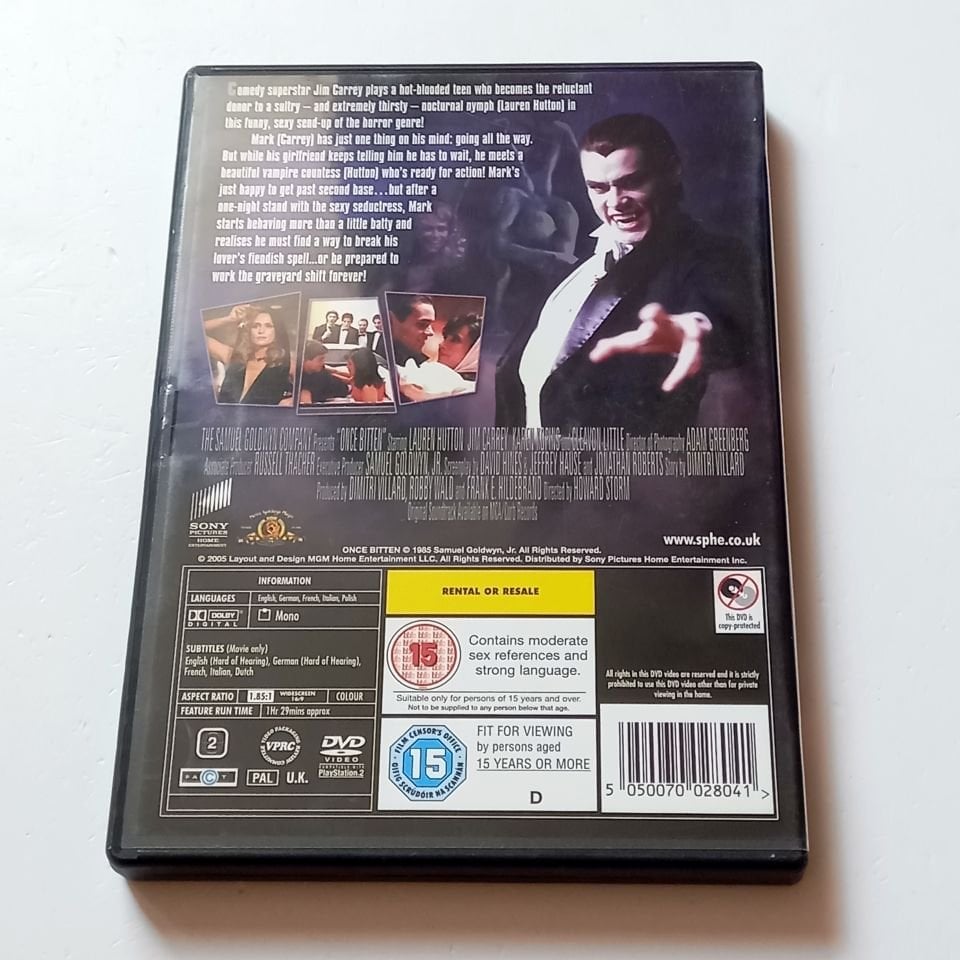 ONCE BITTEN - LAUREN HUTTON, JIM CARREY- YÖN.: HOWARD STORM - DVD 2.BÖLGE TÜRKÇE ALTYAZI YOKTUR 2.EL