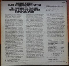 STRAUSS,R.: ALSO SPRACH ZARATHUSTRA, CHICAGO SYMPHONY ORCHESTRA, GEORG SOLTI - PLAK 2.EL