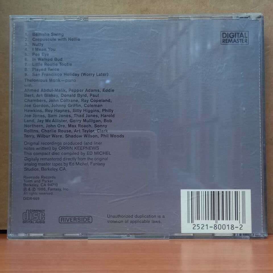 THELONIOUS MONK - AND THE JAZZ GIANTS (1986) - CD 2.EL
