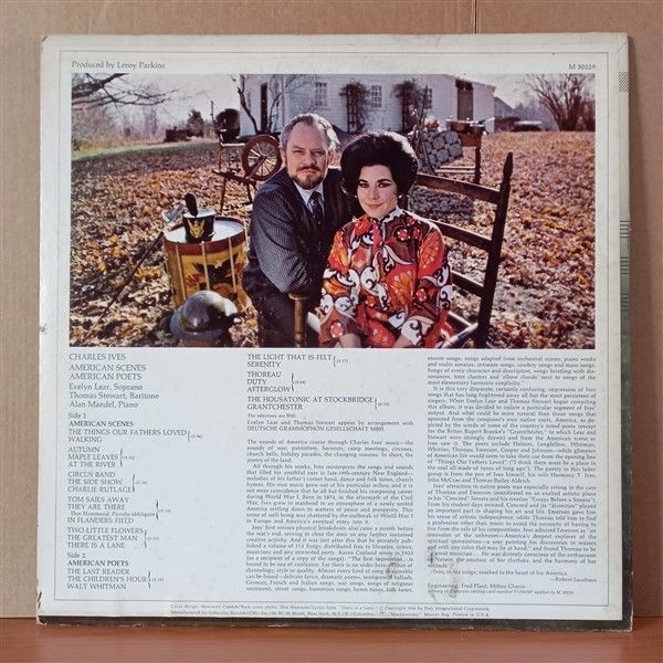 CHARLES IVES - AMERICAN SCENES · AMERICAN POETS / EVELYN LEAR / THOMAS STEWART / ALAN MANDEL (1971) - LP 2.EL PLAK