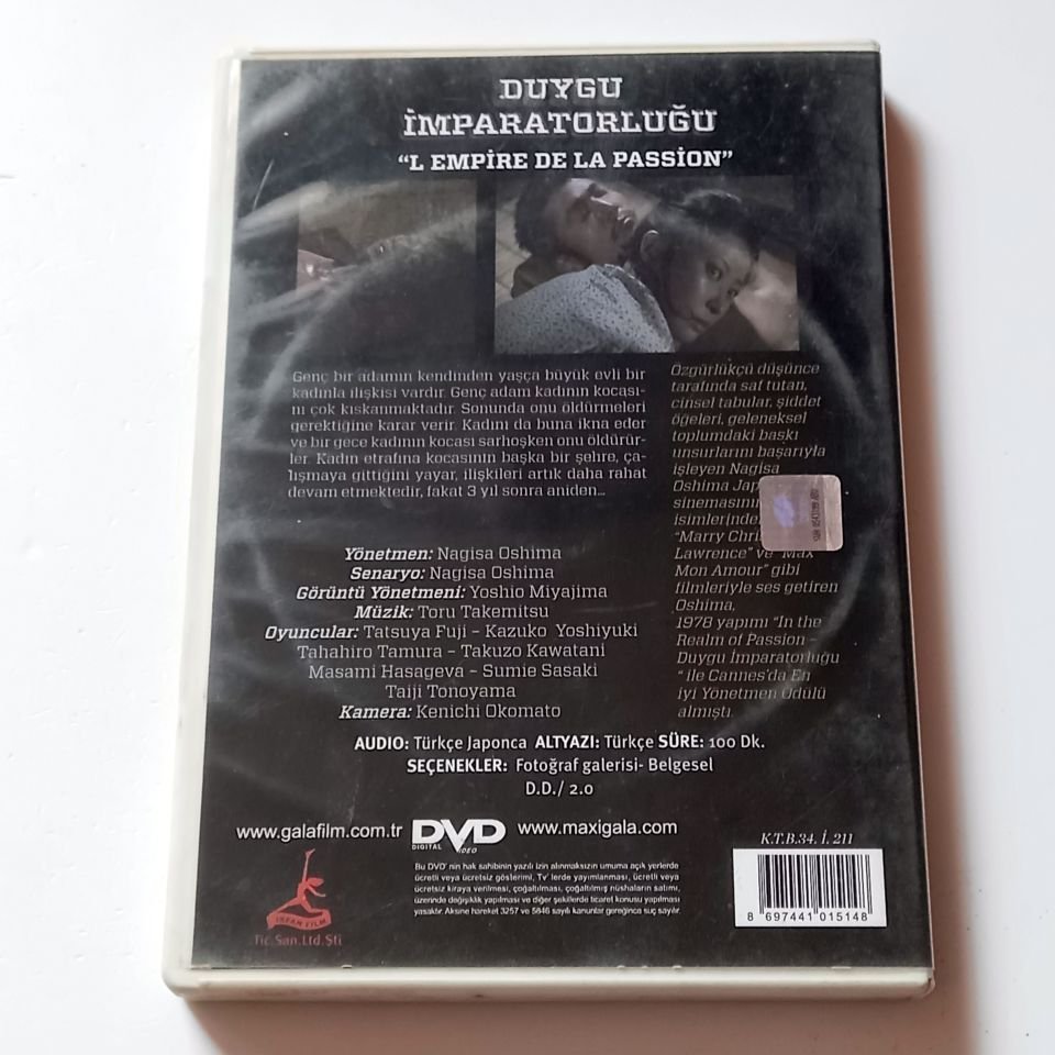 DUYGU İMPARATORLUĞU - L\'EMPIRE DE LA PASSION - TATSUYA FUJI, KAZUKO YOSHIYUKI, YÖN.: NAGISA OSHIMA - DVD 2.EL