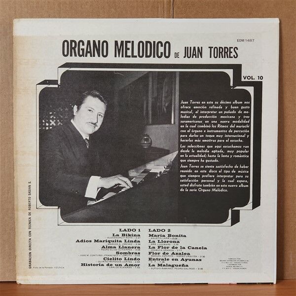 JUAN TORRES – ORGANO MELODICO VOL. 10 - LP 2.EL PLAK