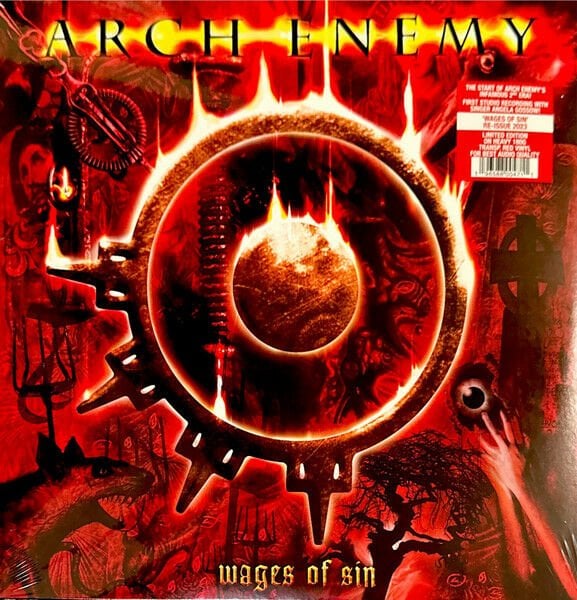 ARCH ENEMY – WAGES OF SIN (2001) - LP 2023 REISSUE TRANSPARENT RED VINYL SIFIR PLAK