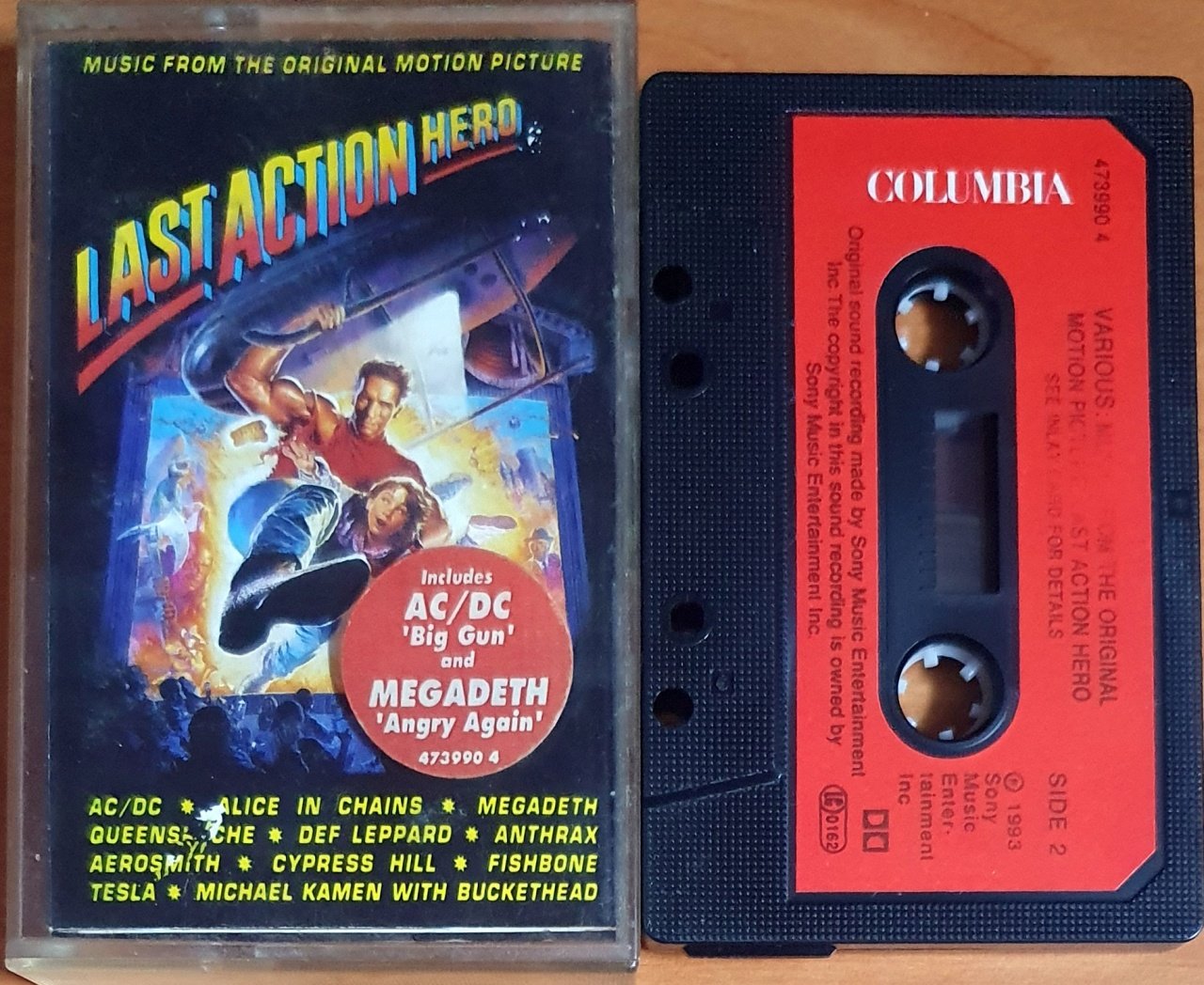LAST ACTION HERO SOUNDTRACK / ALICE IN CHAINS, DEF LEPPARD, ANTHRAX, AEROSMITH, FISHBONE, TESLA, MEGADETH (1993) - KASET 2.EL