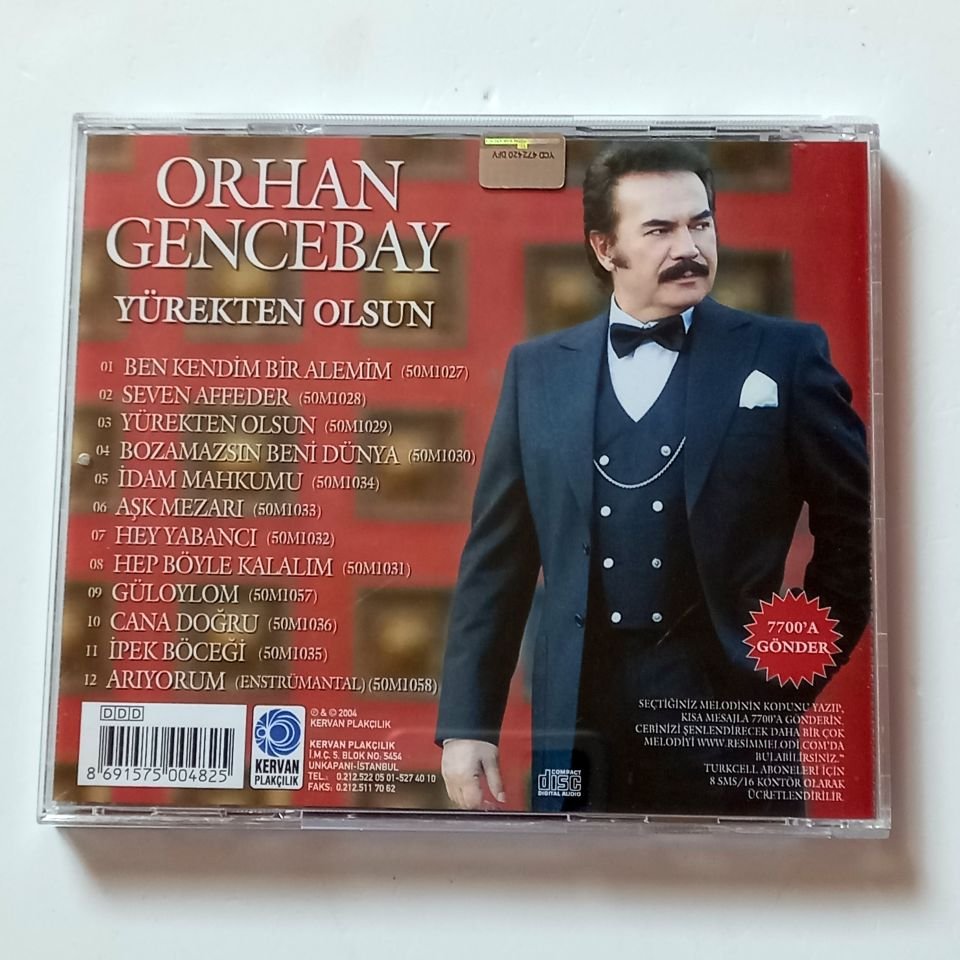 ORHAN GENCEBAY - YÜREKTEN OLSUN - CD KERVAN PLAKÇILIK 2.EL