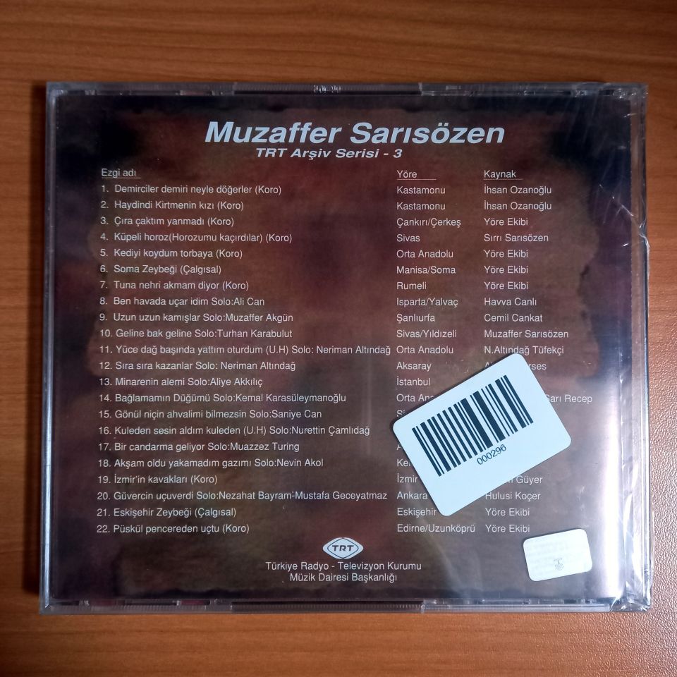 MUZAFFER SARISÖZEN / TRT ARŞİV SERİSİ 3 - CD SIFIR
