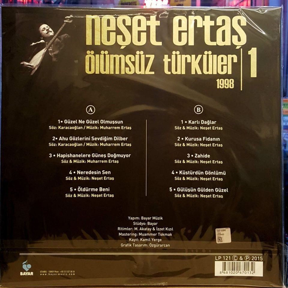 NEŞET ERTAŞ - ÖLÜMSÜZ TÜRKÜLER VOL 2 (DİKKAT , VOL 1 İLE AYNI PLAK) - LP SIFIR PLAK
