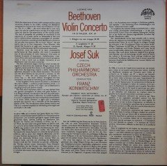 BEETHOVEN: VIOLIN CONCERTO, JOSEF SUK, CZECH PHILHARMONIC ORCHESTRA, FRANZ KONWITSCHNY - PLAK 2.EL