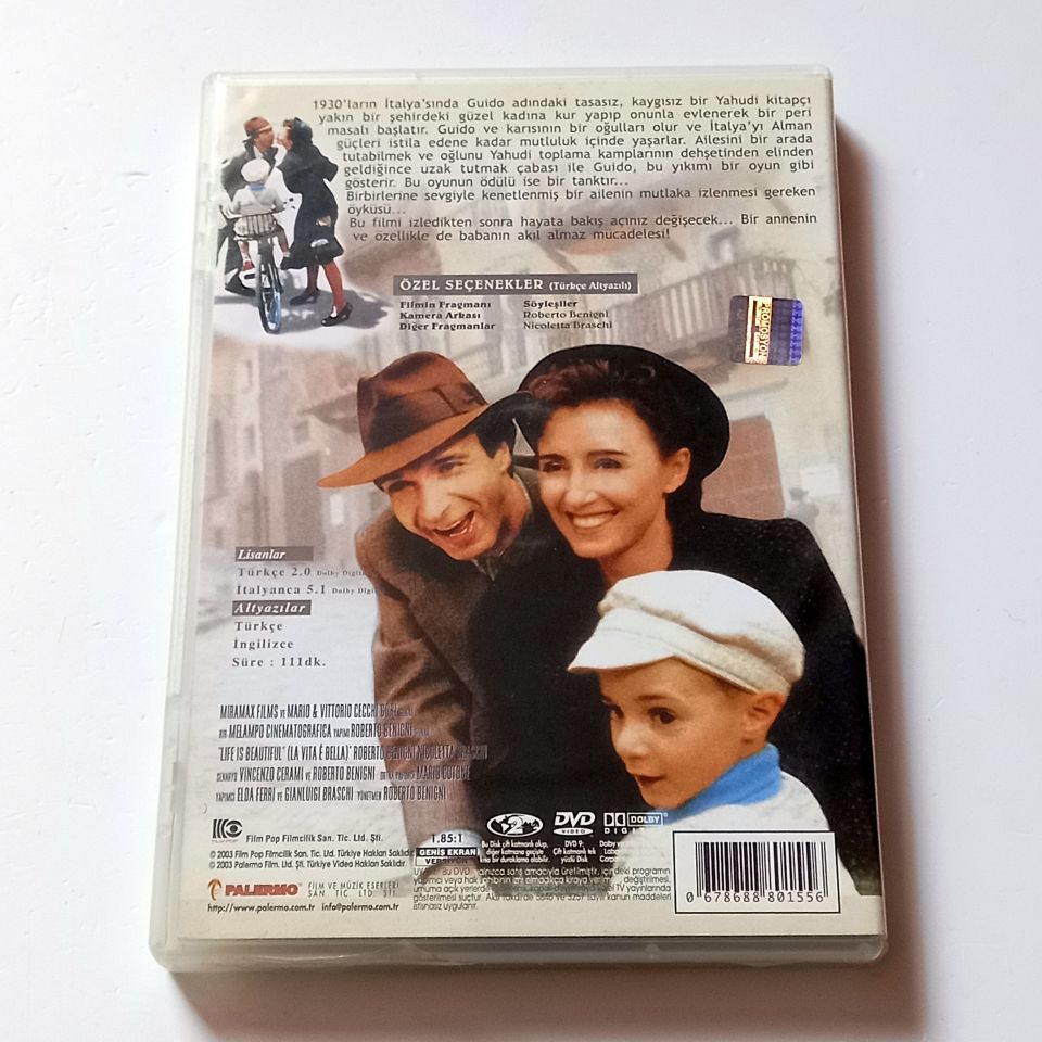 HAYAT GÜZELDİR - LA VITA E BELLA - ROBERTO BENIGNI, NICOLETTA BRASCHI, YÖN.: ROBERTO BENIGNI - DVD 2.EL
