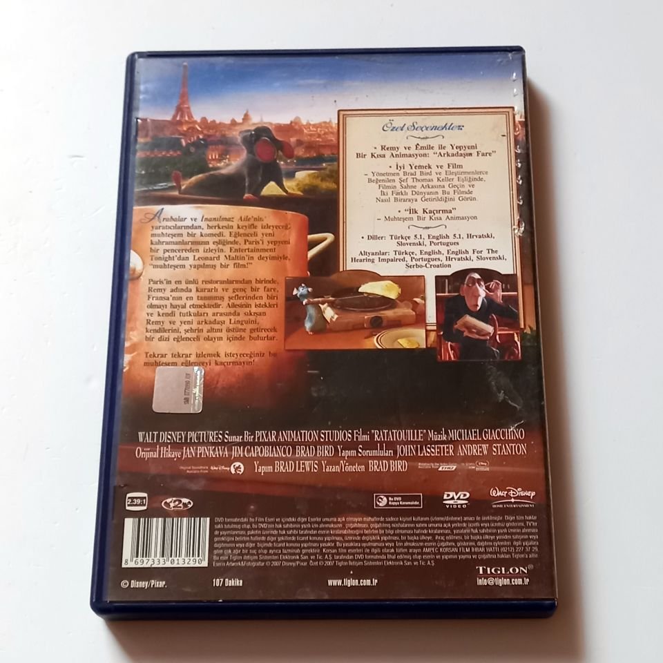 RATATUY -RATATOUILLE - ANİMASYON, YÖN.: BRAD BIRD - DVD 2.EL