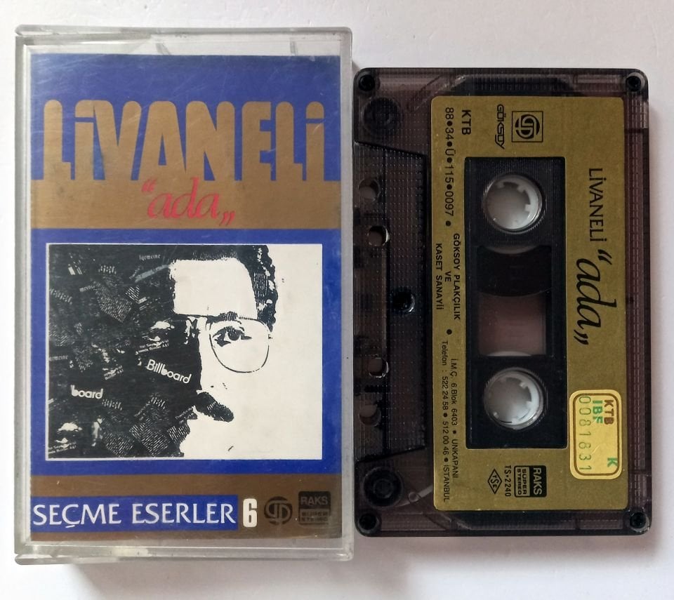 ZÜLFÜ LİVANELİ - ADA / SEÇME ESERLER 6 (1983)  - KASET 2.EL