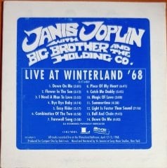 JANIS JOPLIN WITH THE BIG BROTHER AND THE HOLDING CO. - LIVE AT WINTERLAND '68 (1998) - CD PROMO 2.EL