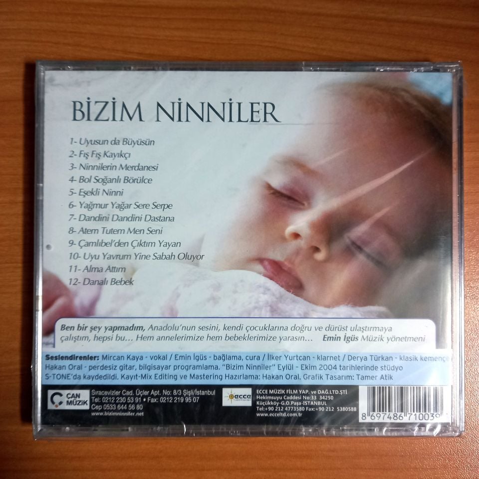 BİZİM NİNNİLER / MİRCAN KAYA, EMİN İGÜS, NUR ONUR / TRT ARŞİV SERİSİ - CD SIFIR