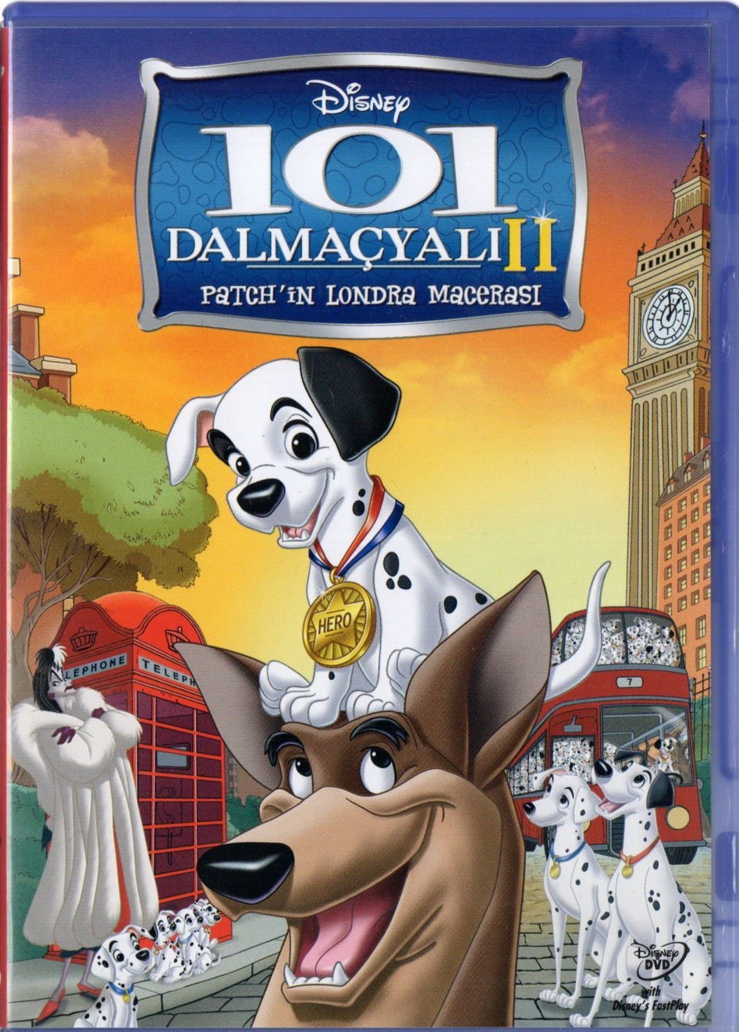 101 DALMATIANS II PATCH'S LONDON ADVENTURE - 101 DALMAÇYALI PATCH'İN LONDRA MACERASI - WALT DISNEY ANİMASYON - DVD 2.EL