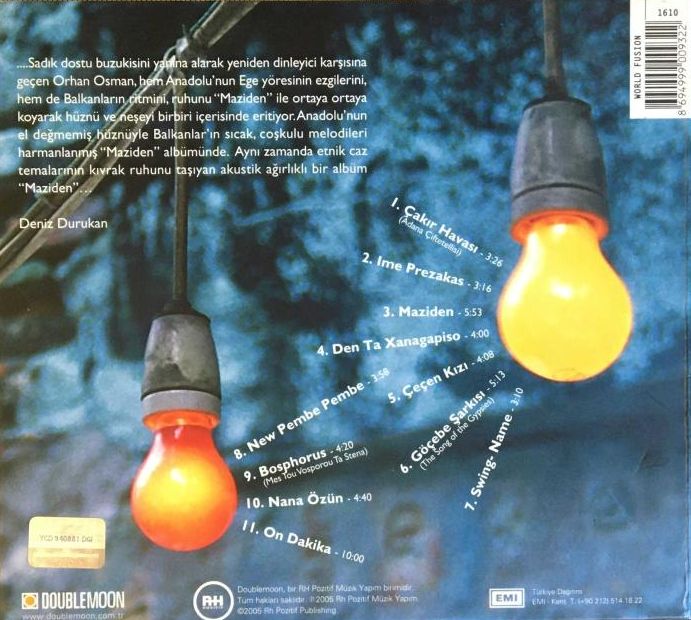 BUZUKİ ORHAN OSMAN - MAZİDEN / REMINISCING (2005) - CD DIGIPAK 2.EL