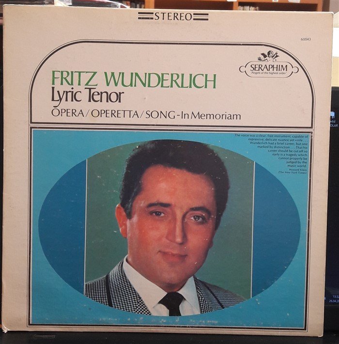 FRITZ WUNDERLICH - LYRIC TENOR - PLAK 2.EL