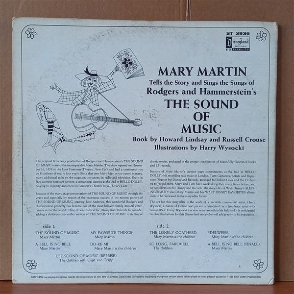 MARY MARTIN TELLS THE STORY AND SINGS THE SONGS OF RODGERS AND HAMMERSTEIN'S THE SOUND OF MUSIC (1973) - LP 2. EL PLAK