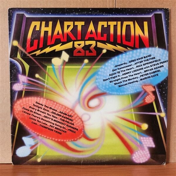CHART ACTION 83 / BRYAN ADAMS, PETER GABRIEL, MARVIN GAYE, ADAM ANT, THE POLICE, PAT BENATAR, FRIDA (1983) - LP 2.EL PLAK