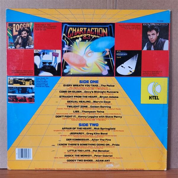 CHART ACTION 83 / BRYAN ADAMS, PETER GABRIEL, MARVIN GAYE, ADAM ANT, THE POLICE, PAT BENATAR, FRIDA (1983) - LP 2.EL PLAK