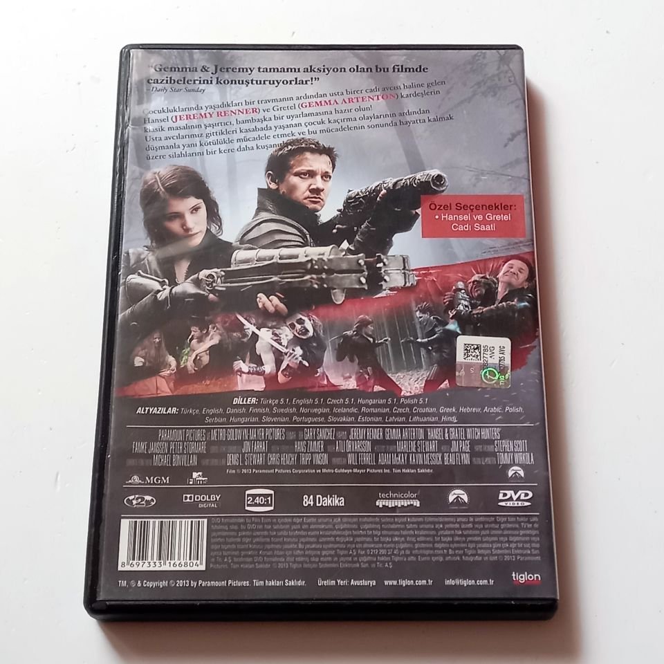 HANSEL VE GRETEL CADI AVCILARI - HANSEL & GRETEL WITCH HUNTERS - JEREMY RENNER, GEMMA ARTERTON, YÖN.: TOMMY WIRKOLA - DVD 2.EL