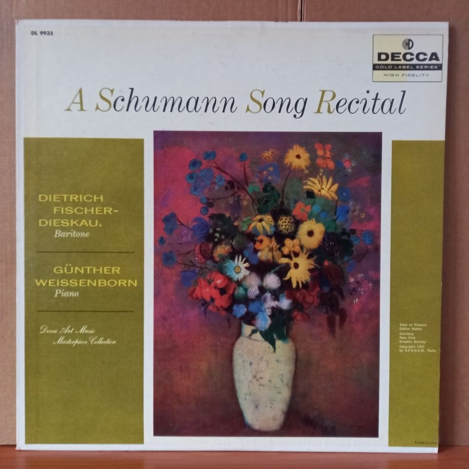 A SCHUMANN SONG RECITAL / DIETRICH FISCHER-DIESKAU, GÜNTHER WEISSENBORN (1957) - LP 2.EL PLAK