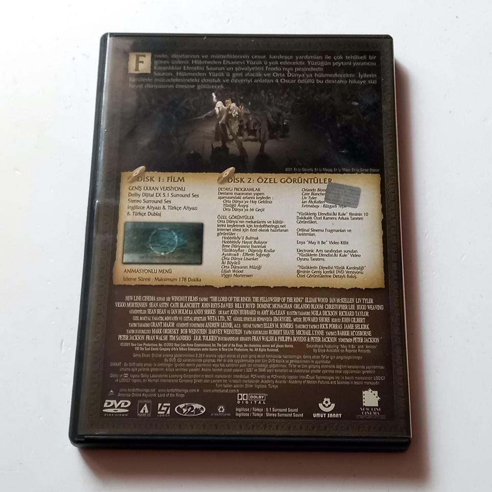 YÜZÜKLERİN EFENDİSİ: YÜZÜK KARDEŞLİĞİ - THE LORD OF THE RINGS: THE FELLOWSHIP OF THE RING - ELIJAH WOOD, IAN MCKELLEN, YÖN.: PETER JACKSON - 2xDVD 2.EL