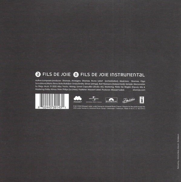 STROMAE – FILS DE JOIE (2022) - 7'' SINGLE SIFIR PLAK