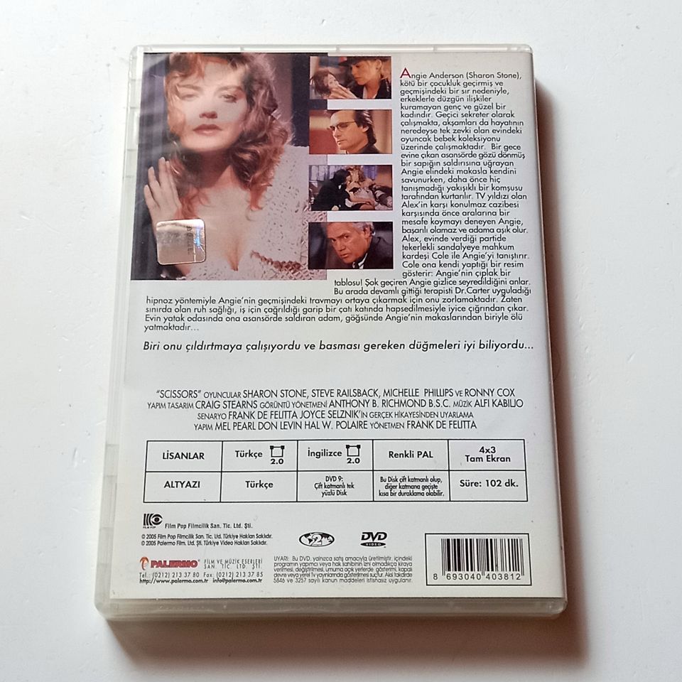 MAKAS - SCISSORS - SHARON STONE, STEVE RAILSBACK, YÖN.: FRANK DE FELITTA - DVD 2.EL