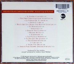 JOSE CARRERAS - AMIGOS PARA SIEMPRE / FRIENDS FOR LIFE / ROMANTIC SONGS OF THE WORLD / ARRANGED & CONDUCTED BY LALO SCHIFRIN (1992) EASTWEST CD 2.EL