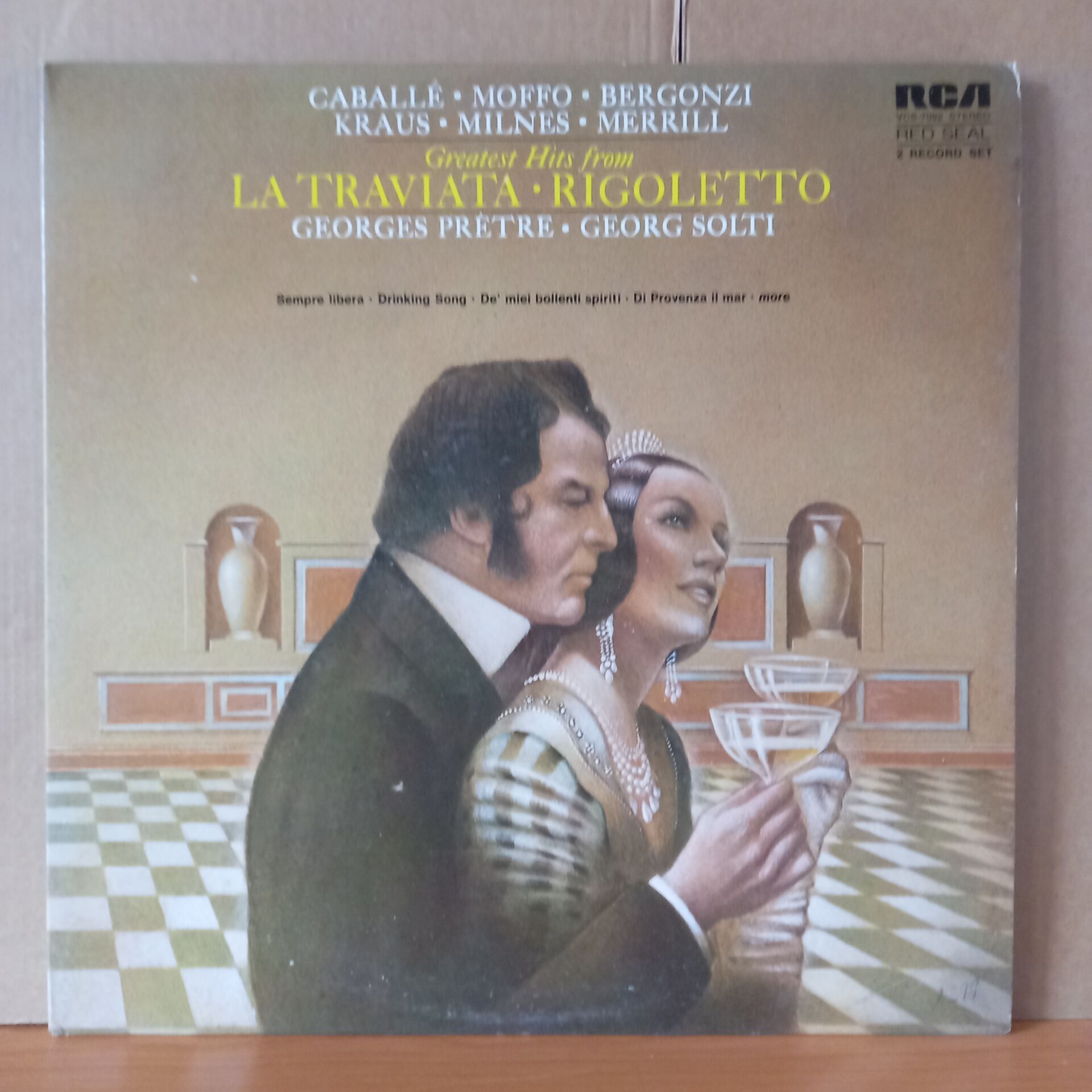 GREATEST HITS FROM LA TRAVIATA - RIGOLETTO / GEORGES PRÊTRE AND GEORG SOLTI CONDUCTING RCA ITALIANA OPERA ORCHESTRA (1972) - 2LP 2.EL PLAK