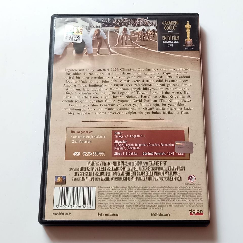 CHARIOTS OF FIRE - ATEŞ ARABALARI - BEN CROSS, IAN CHARLESON, YÖN.: HUGH HUDSON - DVD 2.EL