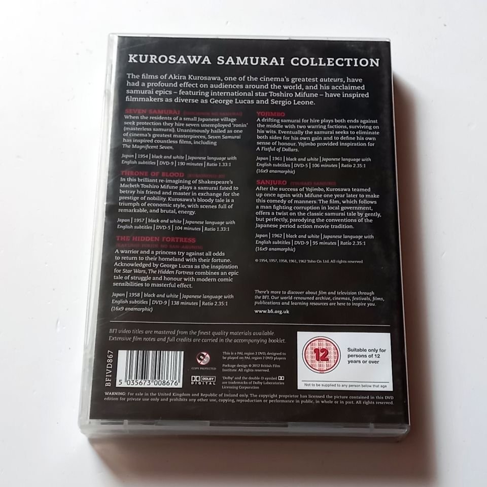 KUROSAWA SAMURAI COLLECTION - 5 FİLM - YÖN.: AKIRA KUROSAWA - 5xDVD 2.EL TR ALTYAZI YOKTUR