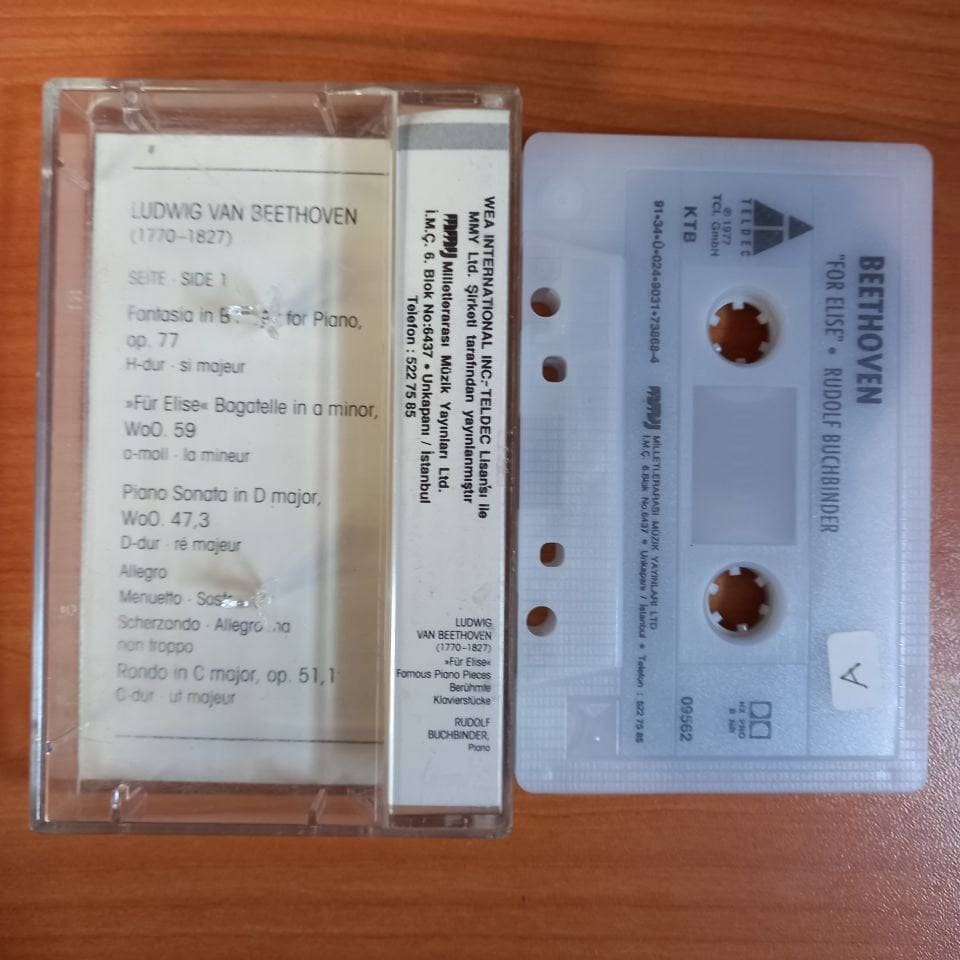 BEETHOVEN - FOR ELISE / FAMOUS PIANO PIECES / RUDOLF BUCHBINDER (1991) - KASET 2.EL