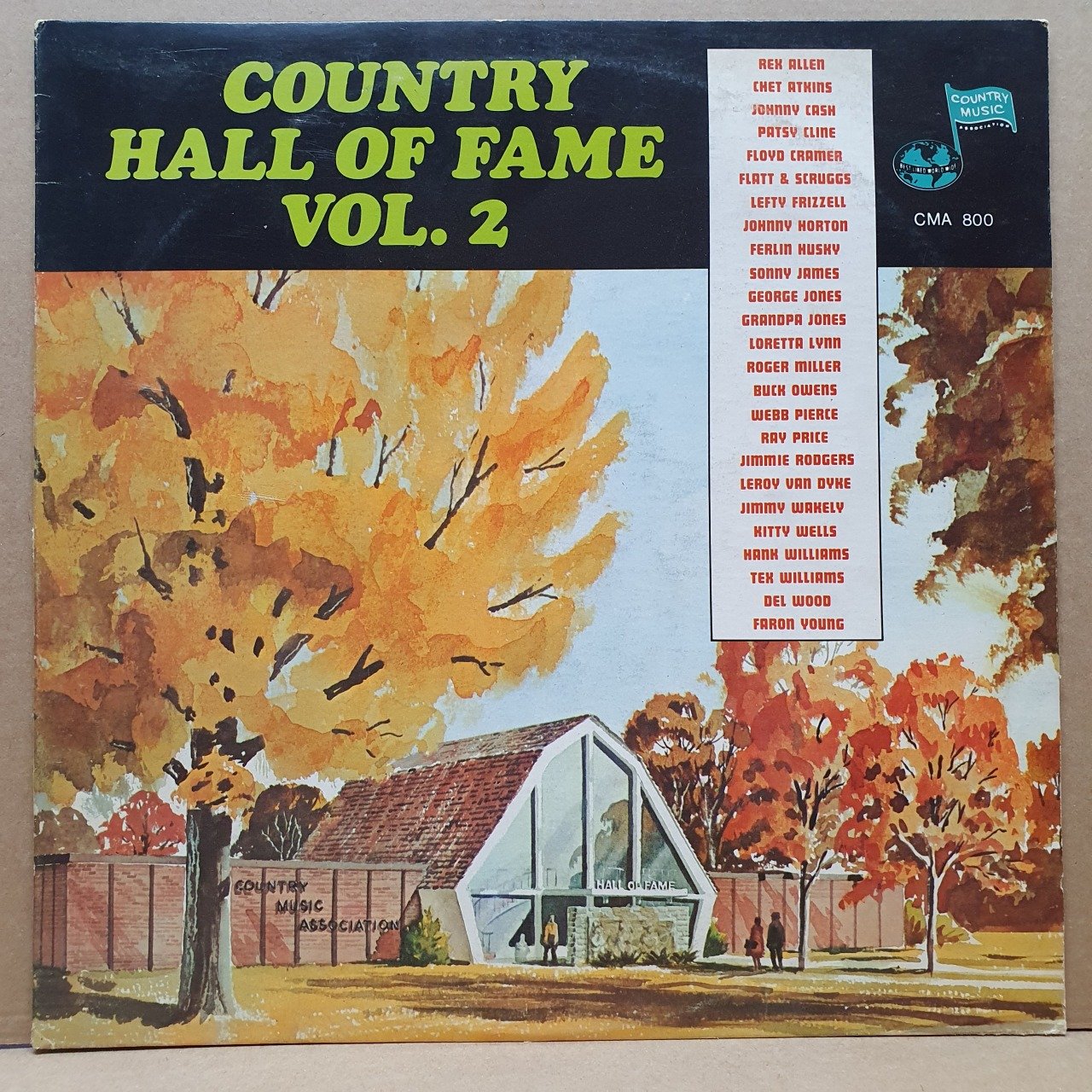COUNTRY HALL OF FAME VOL 2 / REX ALLEN, CHET ATKINS, PATSY CLINE, FLOYD CRAMER, GEORGE JONES, BUCK OWENS, KITTY WELLS (1978) - LP 2.EL PLAK