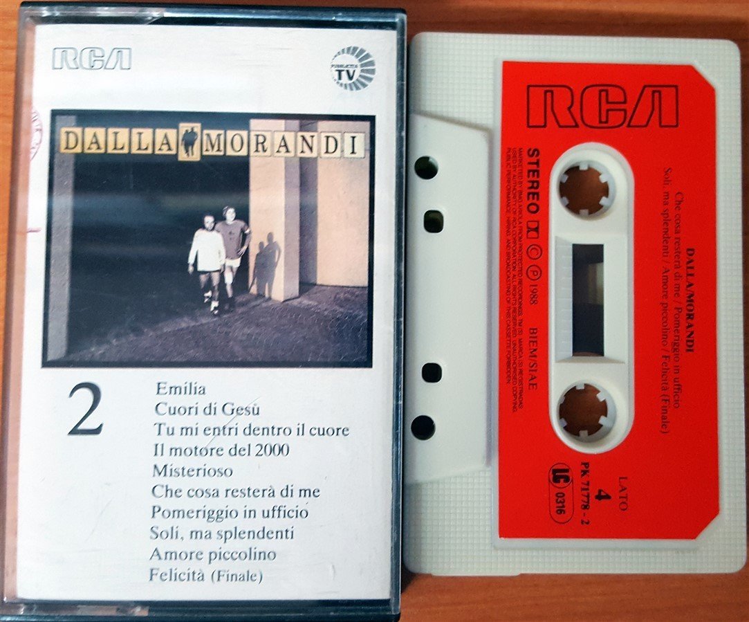 LUCIO DALLA / GIANNI MORANDI - 2 (1988) CASSETTE MADE IN ITALY ''USED''