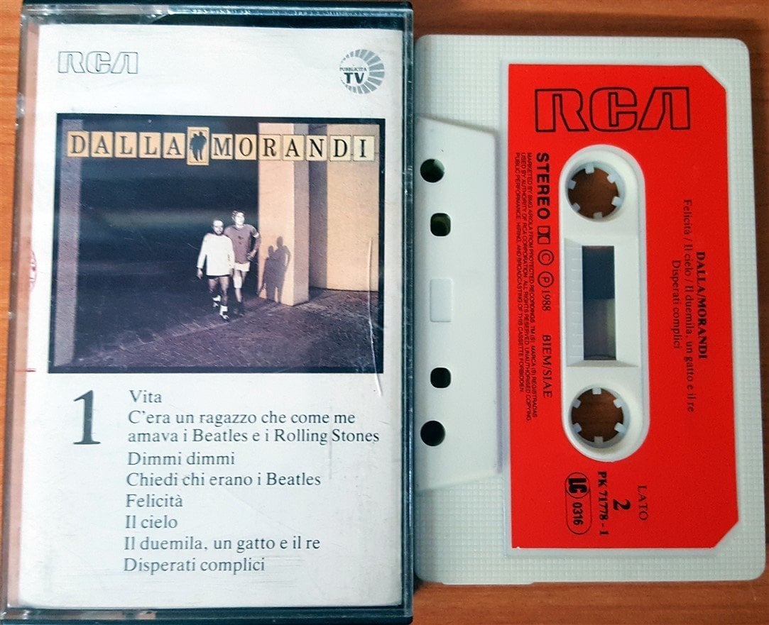 LUCIO DALLA / GIANNI MORANDI - 1 (1988) CASSETTE MADE IN ITALY ''USED''