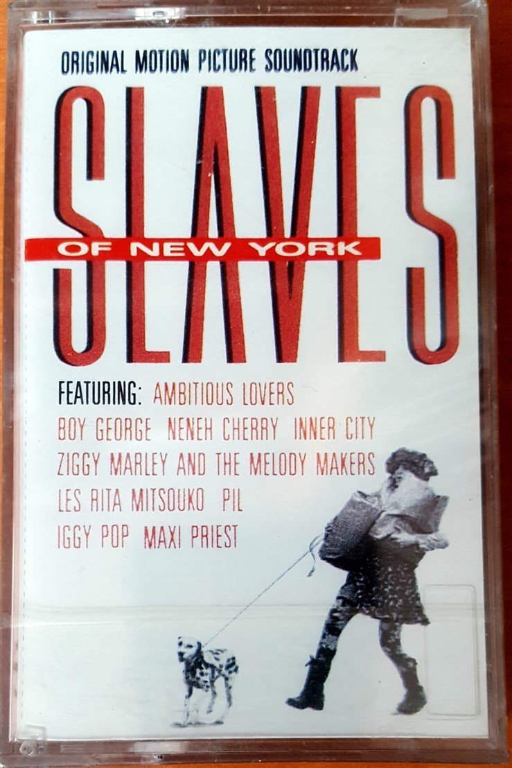SLAVES OF NEW YORK - SOUNDTRACK NENEH CHERRY MAXI PRIEST BOY GEORGE IGGY POP (1989) TOPKAPI CASSETTE MADE IN TURKEY ''NEW'' PAPER LABEL