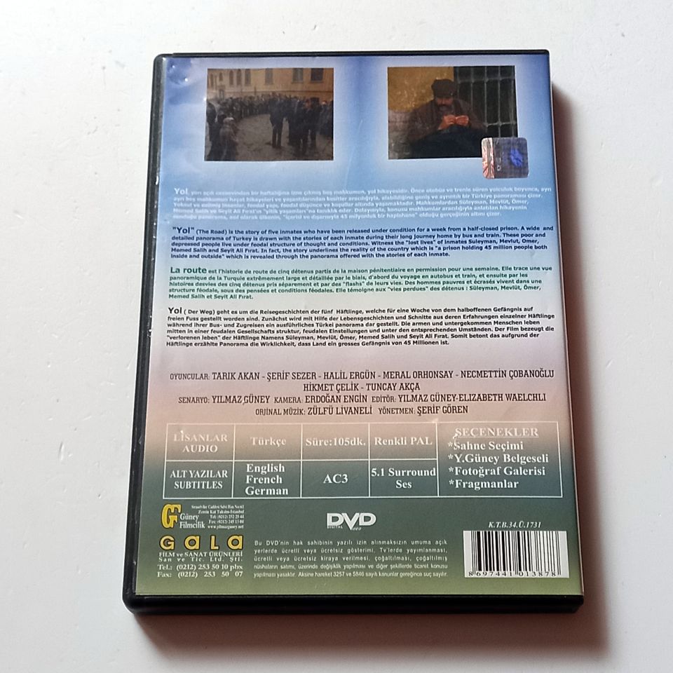 YOL - TARIK AKAN, ŞERİF SEZER, HALİL ERGÜN, YÖN.: ŞERİF GÖREN - DVD 2.EL