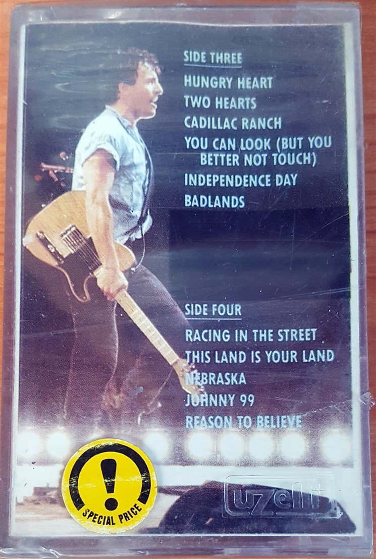 BRUCE SPRINGSTEEN & THE E STREET BAND - LIVE 1975 - '85 (1988) UZELLI CASSETTE MADE IN TURKEY ''NEW'' PAPER LABEL