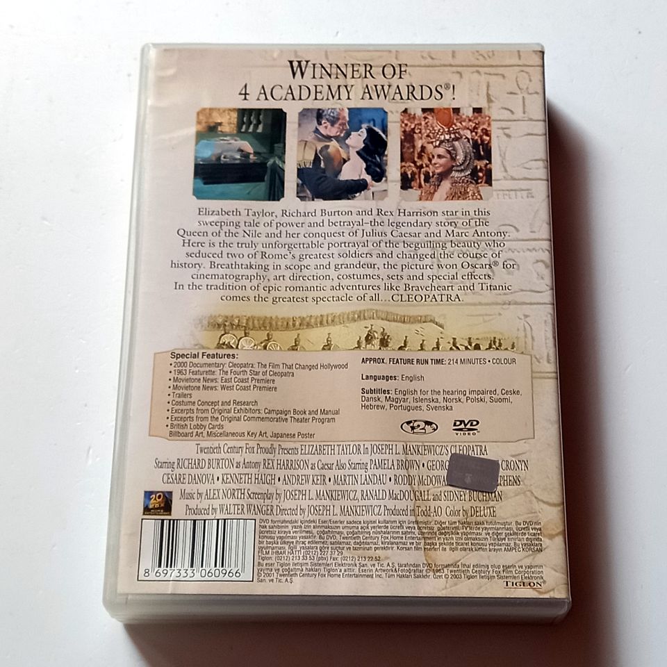 CLEOPATRA - ELIZABETH TAYLOR, RICHARD BURTON, YÖN.: JOSEPH L. MANKIEWICZ - 3xDVD SPECIAL EDITION 2.EL TR ALTYAZI YOKTUR