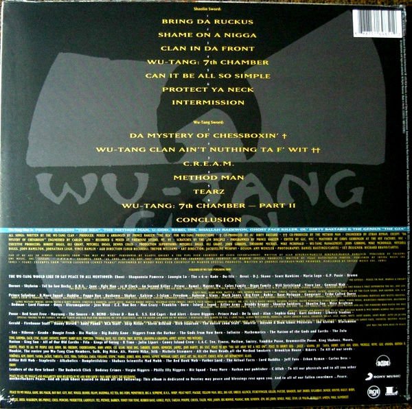 WU-TANG CLAN - ENTER THE WU-TANG (36 CHAMBERS) (1993) - LP 180GR 2018 BLACK VINYL EDITION SIFIR PLAK