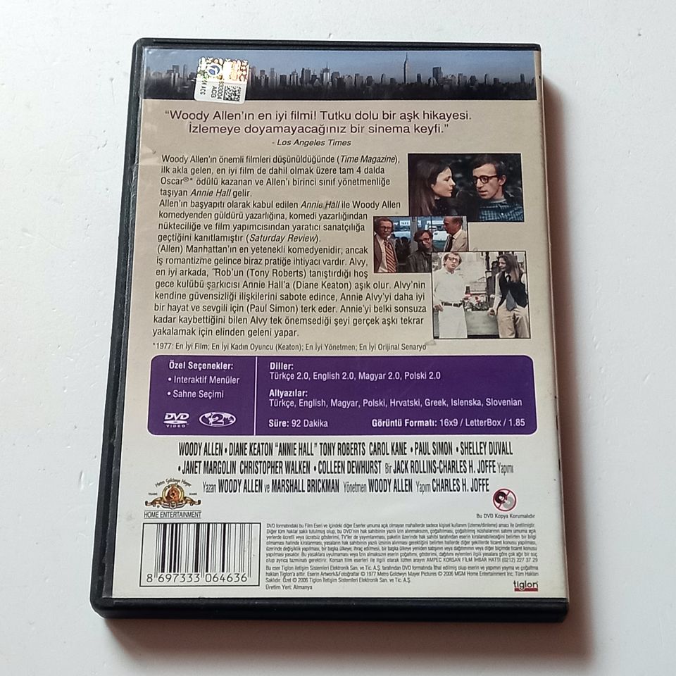 ANNIE HALL - WOODY ALLEN, DIANE KEATON, YÖN.: WOODY ALLEN - DVD 2.EL