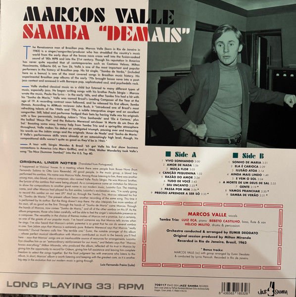 MARCOS VALLE & TAMBA TRIO - SAMBA ''DEMAIS'' (1963) - LP LATIN JAZZ,SAMBA,BOSSA NOVA 180GR 2024 EDITION SIFIR PLAK