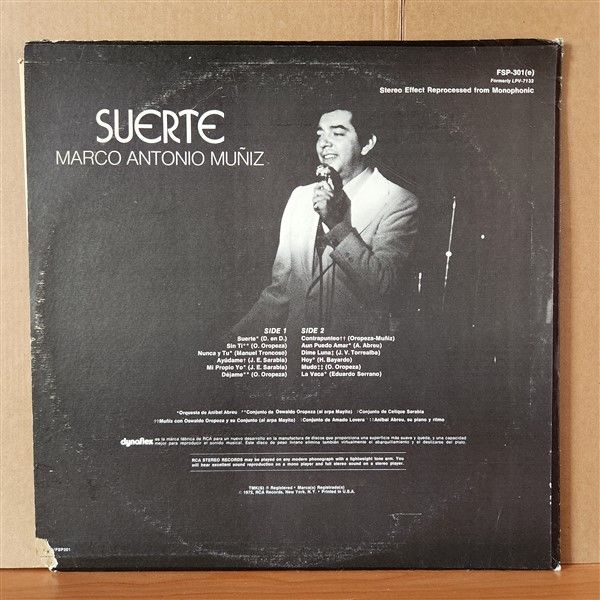 MARCO ANTONIO MUNIZ – SUERTE (1972) - LP 2.EL PLAK